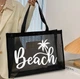 Пляжна сумка Beach Чорна з застібкою 45х35 см - зображення 1