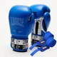 Боксерские перчатки Leone GN208 ICONIC Blue 10 унций (бинты 4 м. в комплекте) - изображение 1