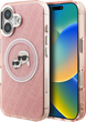 Etui plecki Karl Lagerfeld IML Glitter Karl & Choupette Heads Logo MagSafe do Apple iPhone 16 Pink (KLHMP16SHMKBKCHP) - obraz 1