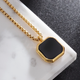 Чоловічий квадратний кулон, підвіска з ланцюжком Square GOLD - зображення 2