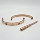 Браслет в стиле Cartier LOVE золотистый 22 см - изображение 2