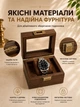 Деревянная шкатулка коробка для хранения наручных часов подарочный футляр органайзер с одним отделением прозрачной крышкой бархатной отделкой подушечкой металлической застежкой аксессуар для интерьера для презентации из натурального дерева RB512-1 - изображение 2