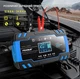 Зарядний пристрій автомобільний Foxsur FBC122408D 12 V 8 A / 24 V 4 A Автоматичний імпульсний з функцією відновлення Blue (19434) - зображення 1