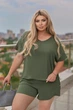 Женский летний костюм из жатки с шортами хаки 46-48 - изображение 6