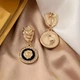 Сережки біжутерні "Імператриця" із стразами,золотистий - зображення 2