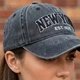 Кепка для парня и девушки New York унисекс винтажный хлопчатобумажный 56-60 см, бейсболка солнцезащитная легкая проветриваемая унисекс Серый - изображение 4