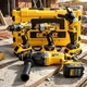 Набор инструментов DeWalt 4в1, аккумуляторный шуруповерт, гайковерт, перфоратор, болгарка, дрель в кейсе - изображение 2