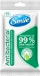 Упаковка влажных салфеток Smile Antibacterial с соком подорожника 3 пачки по 15 шт (42213235) - изображение 2