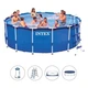 Каркасный бассейн Intex 28242 Metal Frame Pool 457×122 см — большой семейный бассейн с насосом, стремянкой и тентом (IND-28242) - изображение 3