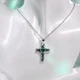 Кулон Зеленый крест с сердцем на цепочке, подвеска крест - изображение 7
