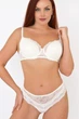 Комплект белья: бюстгальтер push-up и бразилианы 9422 Balaloum молочный 85B/XL - изображение 1