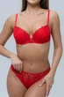 Комплект белья: бюстгальтер push-up и бразилианы 9451 Balaloum красный 80B/L - изображение 1