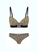 Комплект белья со стразами Victoria's Secret бюстгальтер и трусики тонг 1159987593 (Леопардовый 38C/L) - изображение 1