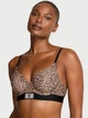 Комплект белья со стразами Victoria's Secret бюстгальтер и трусики тонг 1159987593 (Леопардовый 38C/L) - изображение 2