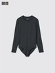 Женское боди AIRism UNIQLO с длинным рукавом 1161338483 (Черный XS) - изображение 1