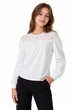 Блузка для девочки с длинным рукавом Sly 118/S/19 белый 140 - изображение 1