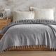 Покривало-плед з бахромою 200х230 Смужка сірий LoveYouHome - зображення 1