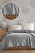 Покривало-плед з бахромою 200х230 Смужка сірий LoveYouHome - зображення 2