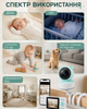 Видеоняня с двусторонним связком Baby Monitor с 5 дюймовым HD экраном поворотная радионяняня с гибким креплением и ночным видением - изображение 5