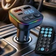 FM-модулятор для авто HZ с Bluetooth и пультом для воспроизведения музыки и звонков 2×USB и Type-C от прикуривателя 12–24 В - изображение 7