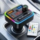 FM трансмиттер автомобильный модулятор с Bluetooth RGB подсветкой пультом дистанционного управления быстрой зарядкой PD Type-C USB hands-free для авто 30 Вт - изображение 4