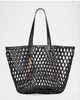 Жіноча сумка шоппер Saint Laurent Panier Medium Beaded Tote чорна плетена з дерев'яних намистин - зображення 14