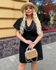 Платье женское из хлопковой прошвы с V-образным вырезом резинкой на спинке и подкладкой G&M k-131181 58-60 Размер цвет черный - зображення 1