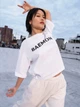Футболка хлопковая оверсайз короткая женская Uniqlo 956028825 XL Белая (1159870267) - изображение 13