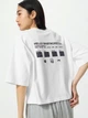 Футболка хлопковая оверсайз короткая женская Uniqlo 956028825 XL Белая (1159870267) - изображение 14
