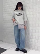 Футболка хлопковая оверсайз короткая женская Uniqlo 360921781 XL Серая (1159902182) - изображение 6