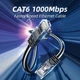 Патч-корд 15м UTP cat 6 RJ45 TopSpeed Ethernet Flat Cable Black Essager (EXCWXB-JSE01) - изображение 9