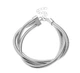 Браслет потрійний багатошаровий Fashion Jewelry переплетені ланцюги масивний біжутерія, сріблястий колір (SVS) - зображення 2