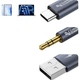 Автомобільний аудіокабель CABLE CREATION AUX з двома входами для зарядки та музики Type-C - 3,5 мм, 1,2 метра, сумісний з Apple 15, Huawei Mate60, кабель для підключення динаміка телефону та передачі даних - изображение 3