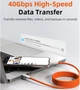 Кабель CABLETIME USB4 USB-C - USB-C 240W 40Gbps 8K, 1 м (CU4BH) - изображение 3