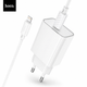 Зарядное устройство Hoco 20W USB-C с кабелем Lightning для iPhone, быстрая зарядка PD, QC3.0, AFC, FCP, SCP (C143A) - изображение 3