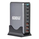 Блок питания Type-C зарядное устройство USB Хаб GaN 600Вт быстрая зарядка для ноутбука и телефона PD 140Вт LS-494 - изображение 2
