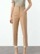 Штани укороченого крою з високою посадкою бежеві Zara розмір S - изображение 2