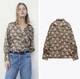 Блуза з геометричним принтом арабеска зелено-рожева Zara розмір М - изображение 3