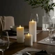 Світлодіодна свічка-стійка, комплект з 3 штук, на батарейках, біла IKEA SILVERMÅS 306.115.94 - зображення 3