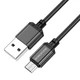 Кабель для зарядки и передачи данных BOROFONE BX87 Sharp USB Type-A - Micro-USB 1 м 2.4A Черный - изображение 1