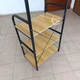 Стелаж-етажерка підлогова 4-ярусна 135×60×40 см з полицями з ЛДСП та металевим каркасом для дому, кухні, офісу та комори, для книг, посуду й побутових речей, з гачками Золотистий дуб, MB-065-4-GoldenOak - зображення 10