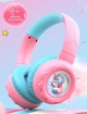 Детские беспроводные наушники с единорогом Onikuma B-75 с Bluetooth 5.4, RGB-подсветкой, микрофоном и защитой слуха 85 дБ До 50 часов работы Розовые - изображение 2