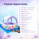Дитячий надувний ігровий центр Intex 57470-2 «Океан» зі знімним сонцезахисним навісом, квадратна купіль для дітей від 6 років, морський принт, насос, захисна підстилка, кульки 10 шт, 157×157×122 см, 295 л - зображення 3