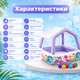 Дитячий надувний басейн Intex 57470-1 «Океан» зі знімним навісом від сонця, квадратна літня купіль для дітей від 6 років, морський принт, ненадувне дно, 157×157×122 см, 295 л - зображення 6