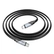 Кабель HOCO U119 Type-C to Type-C 60W, 1.2m, nylon, aluminum connectors, Black - изображение 4
