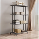 Этажерка металлическая RIAS Clothes Drying Rack 8041 на колесиках 4 яруса 155x80x40 см Black (3_08401) - изображение 4