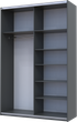 Шафа-купе Doros G-Caiser 2 Дзеркала / 3 частини 160х60х240 см Антрацит (42005409) - зображення 2