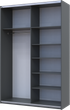 Шкаф-купе Doros G-Caiser 1 ДСП / 1 зеркало / 3 части 160х60х240 см Антрацит/Антрацит (42005411) - изображение 2