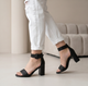 Трендовые черные босоножки L&M Black 106-31 на устойчивом каблуке 40 - изображение 1