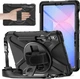 Протиударний чохол X-CASE з підставкою 360° та ремінцем для Samsung Galaxy Tab S9 FE 10.9" / Tab S9 11" (SM-X510, SM-X516, SM-X710, SM-X716) Чорний - зображення 1
